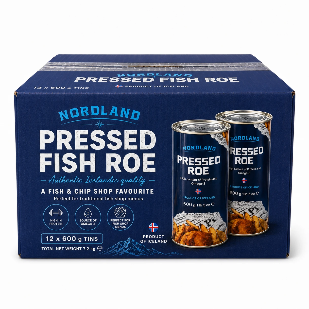 Nordland Pressed Fish Roe 12 tin trade case